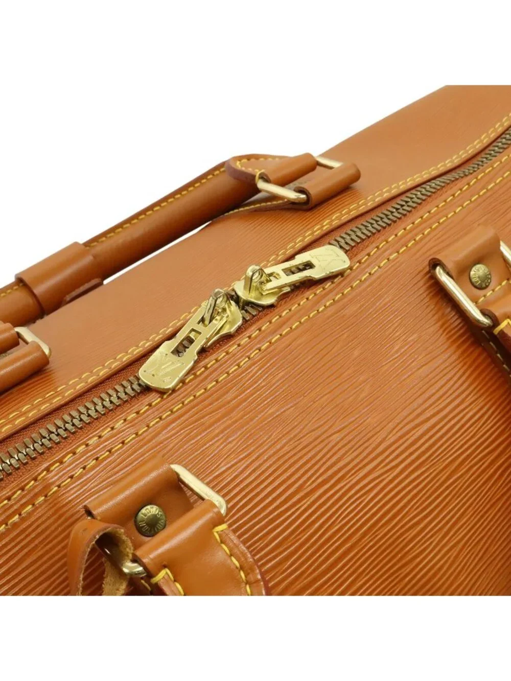 Louis Vuitton Epi Keepall 50 Boston Bag Purse Leather Cipango Gold Camel